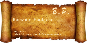 Berauer Pentele névjegykártya